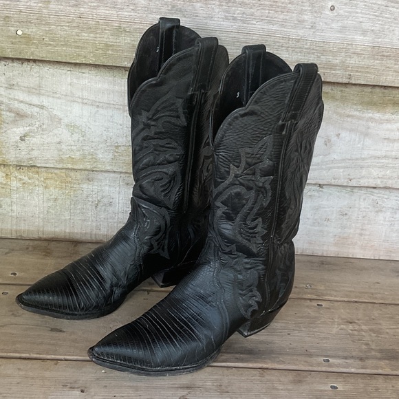 Vintage Tony Lama Black Tegu Style #1266 - Picture 3 of 6
